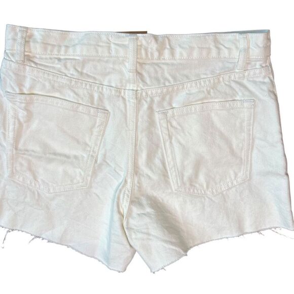 Reformation White Raw Hem Button Fly 100% Cotton Short NWT Size 29 - Picture 3 of 8